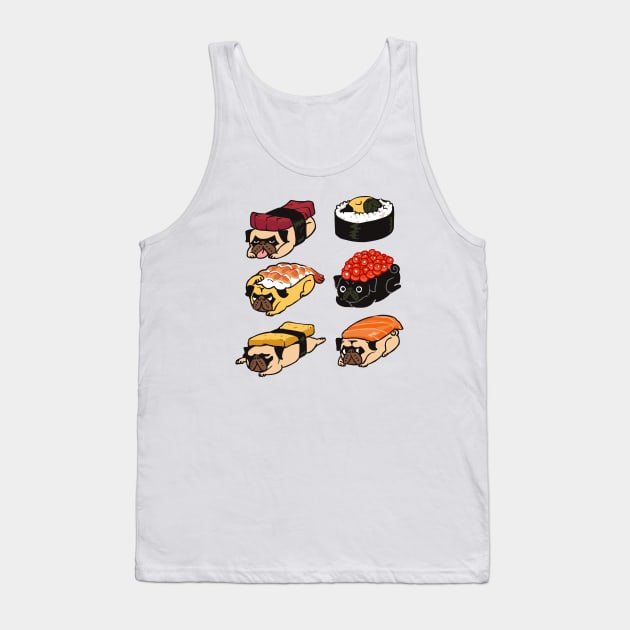 Sushi Pug Tank Top by huebucket